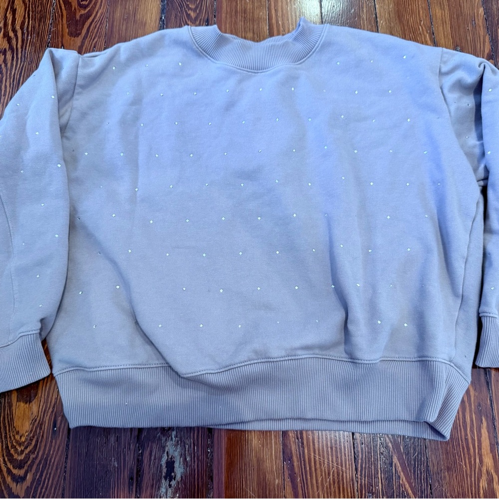 A New Day Women’s Sweatshirt - Lavender Sweatshirt with Diamond-like Accents - L
